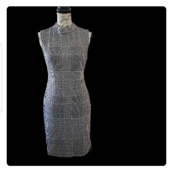 Sharagano Dresses & Skirts - Sharagano Houndstooth Tweed Classic Shift Dress Sleeveless
